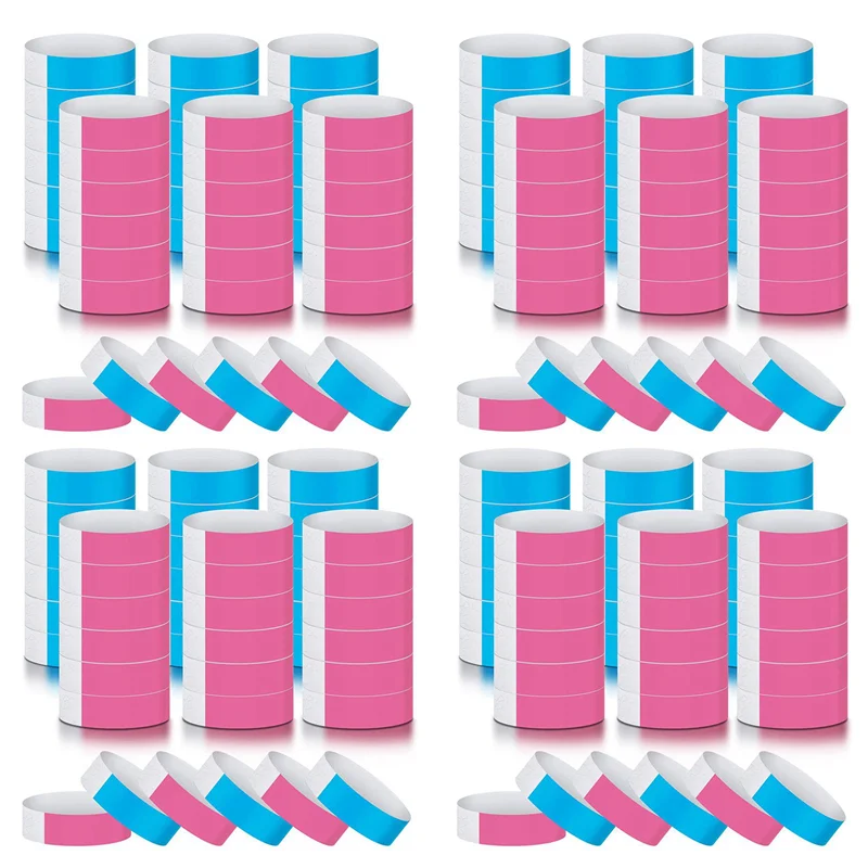 

ABBG-2400 шт. водонепроницаемые ремешки для рук неоновые браслеты для мероприятий концертные браслеты клейкие браслеты для вечеринки (синий, розовый)