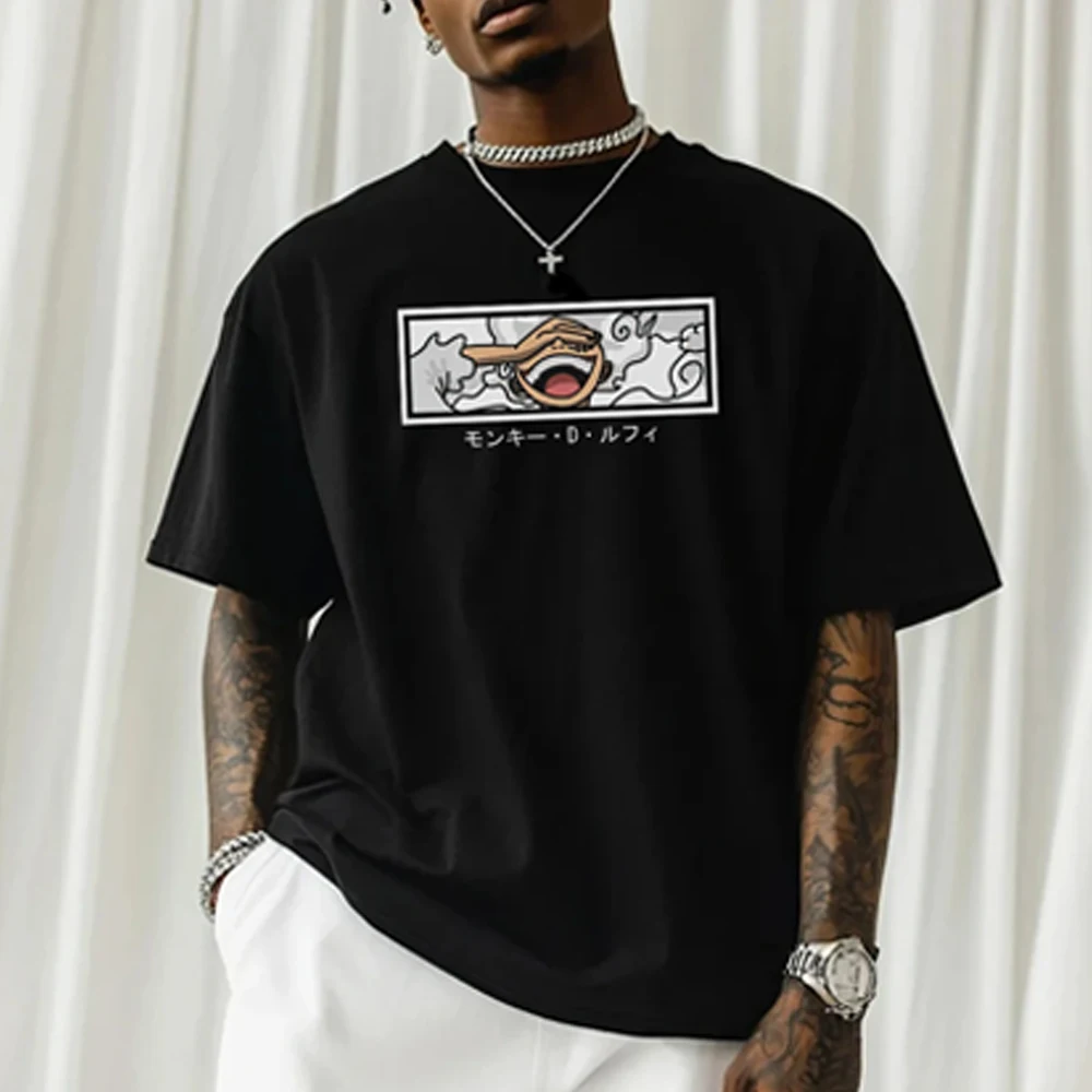 One Piece Japanisches Anime Herren T-Shirt Roronoa Zoro Junge Kinder Baumwolle Y2K Harajuku Trend Kurzarm Kinder T-Shirt Kleidung