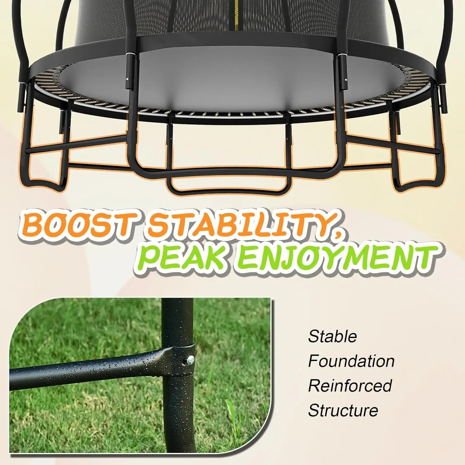 10FT 12FT 14FT 16FT Trampoline with Enclosure Recreational Trampolines with Ladder - ASTM Approval- Outdoor