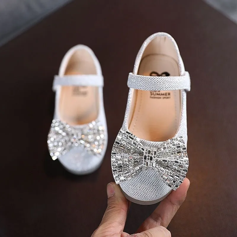 Fashion Baby Girl Princess Sequins Bowknot Shoes Infant Toddler Child Flat Shoes Soft Bottom Spring Autumn Summer Party