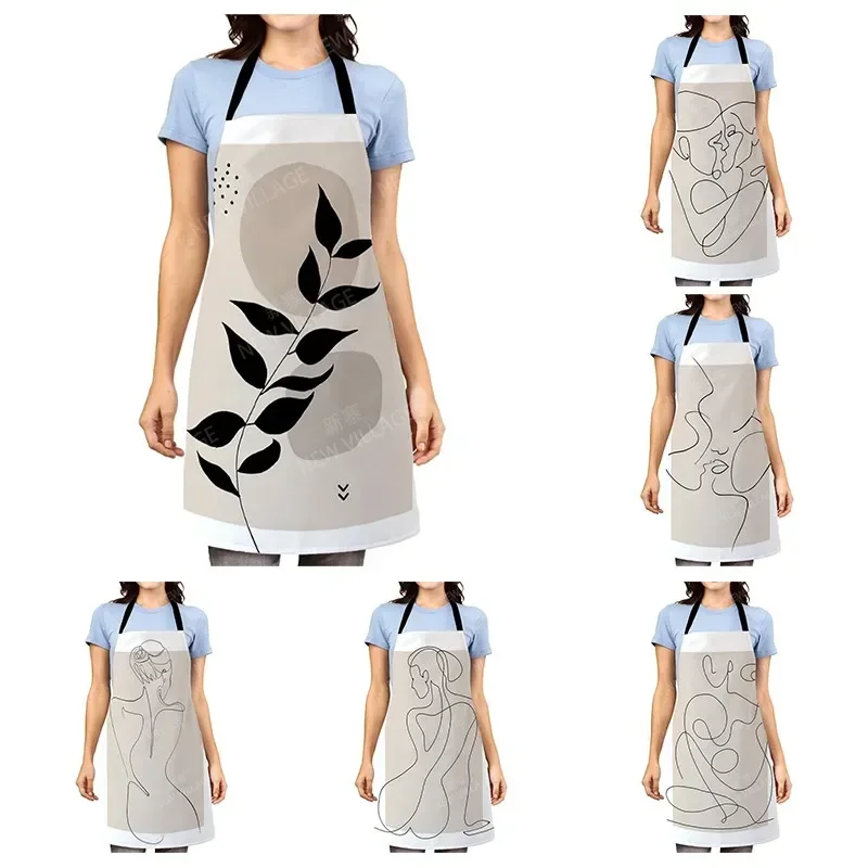 Aesthetic Women kitchen apron kids original Children Waterproof girl  princess waiter work apron oil proof nordic boho plant