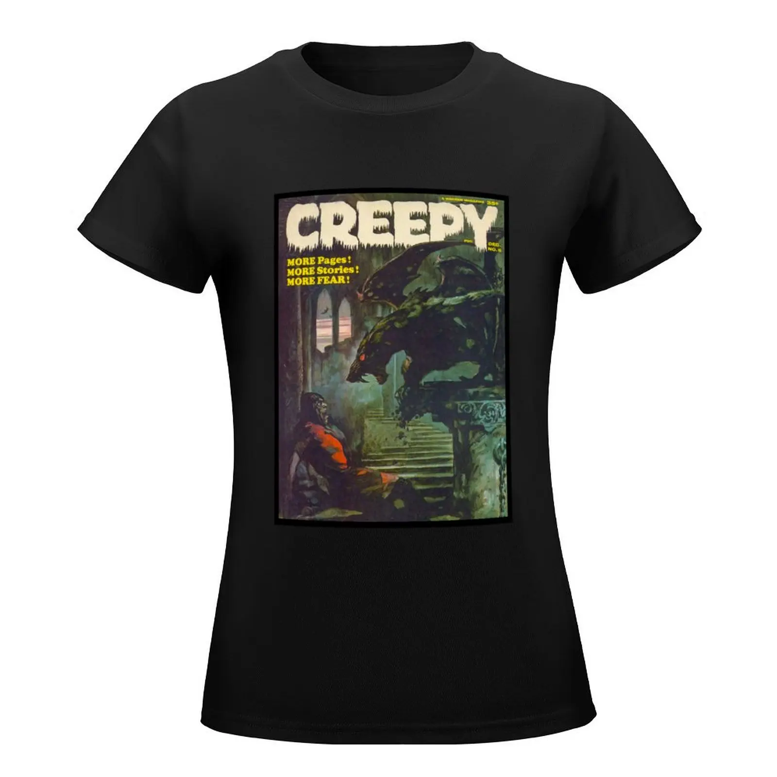 YES! A GREAT VINTAGE CREEPY #6 MAGAZINE COVER! T-Shirt Aesthetic clothing graphics tops Short sleeve tee Women's cotton t-shirt