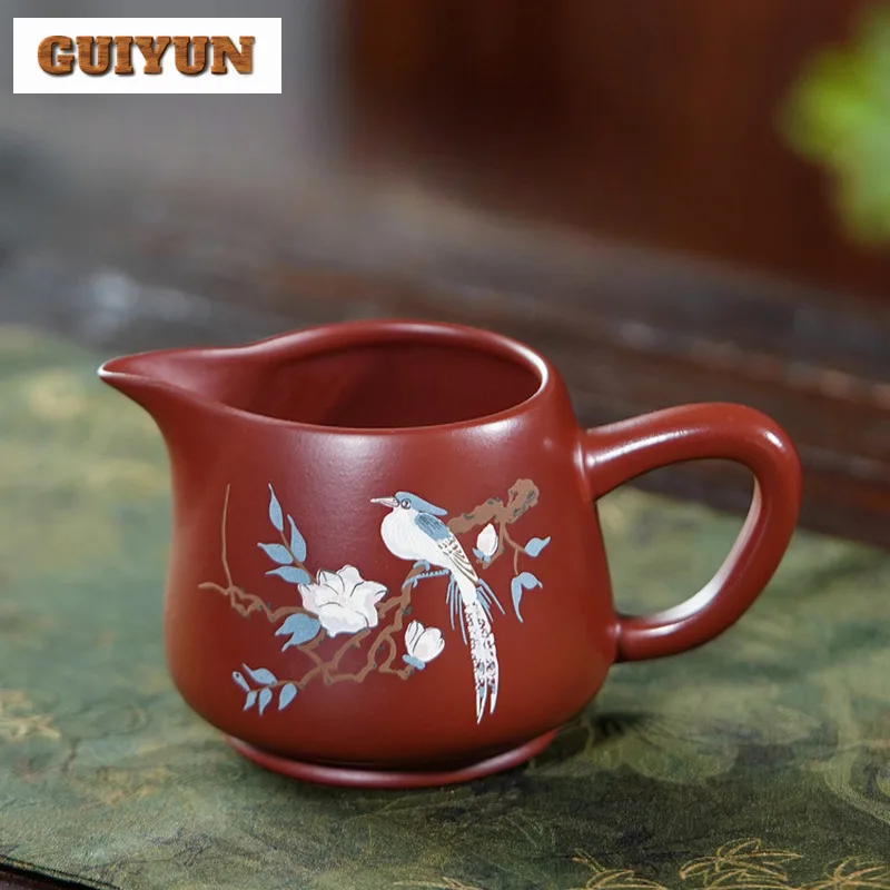 

210 мл Исин Цзыша Цветы и Птицы Чайный Кувшин Разлив Чай Ча Хай Диспенсер Чашка Справедливости Ярмарка Кружка Чайные Предметы Украшения Поставки