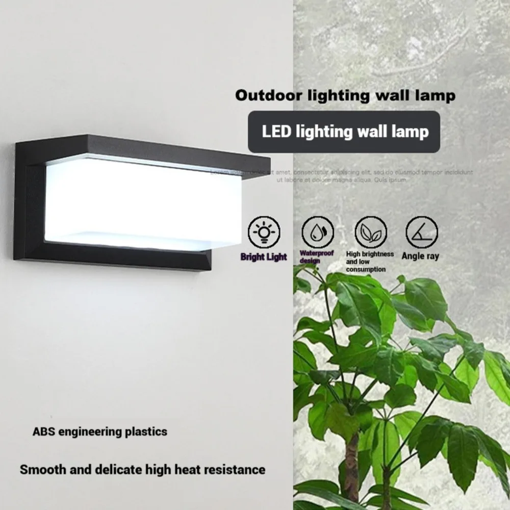 Modern Outdoor Wall Light Waterproof ABS Solar Garden Lamp for Patio Balcony Pathway Courtyard IP44 Easy Install