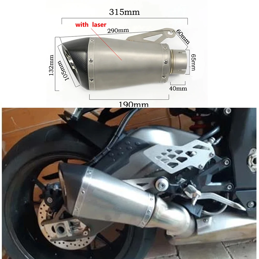 

51mm 60mm 65mm 60mm 65mm Slip-on Motorcycle Exhaust Muffler Escape Moto Removable DB Killer Laser for BMW S1000RR 2010-2014 S100