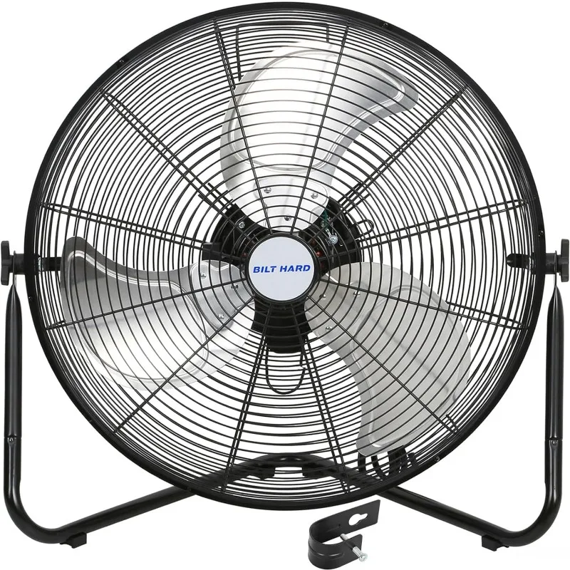 

20" High Velocity Floor Fan, 4600 CFM 3-Speed Industrial Shop Fan with Wall-Mounting System, Heavy Duty Metal Fan for Workshop