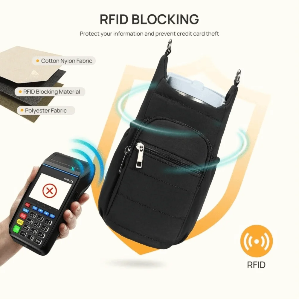 Adjustable Strap Water Bottle Holder Card Pockets Phone Pocket Crossbody Bags Hands-Free Water Bottle Sling Bag Cycling