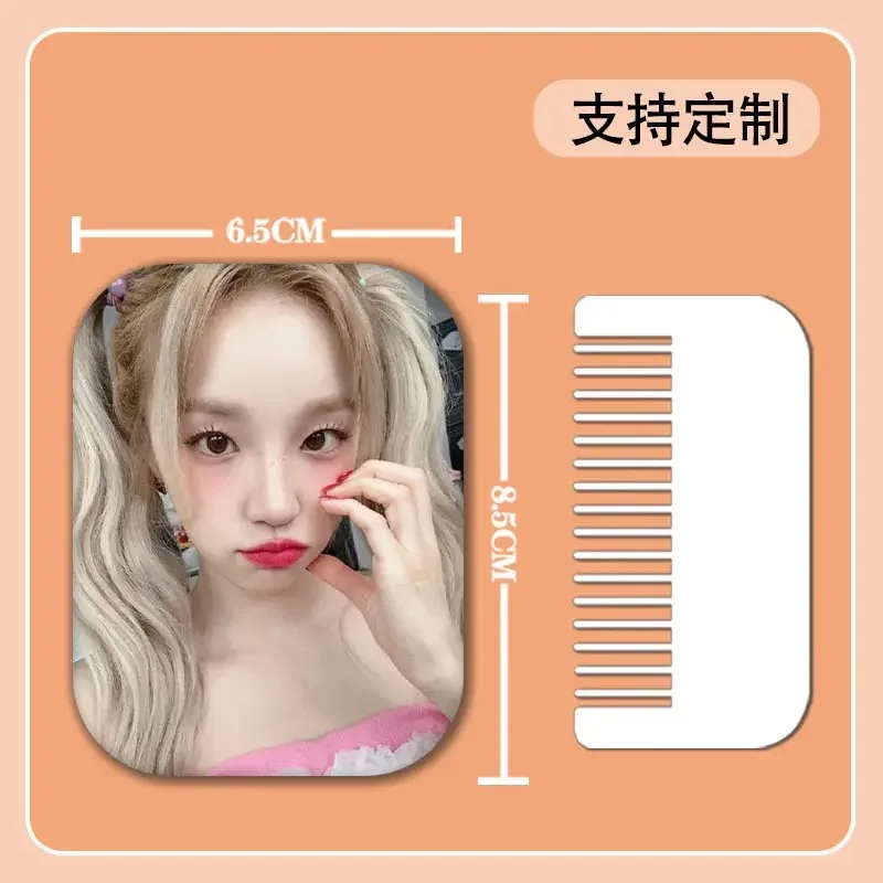 GIDLE Song Yuqi HD Poster Hand-held Makeup Mirror SYQ Lifestyle Photo Convenient Portable Folding Double-side Mirror with Comb