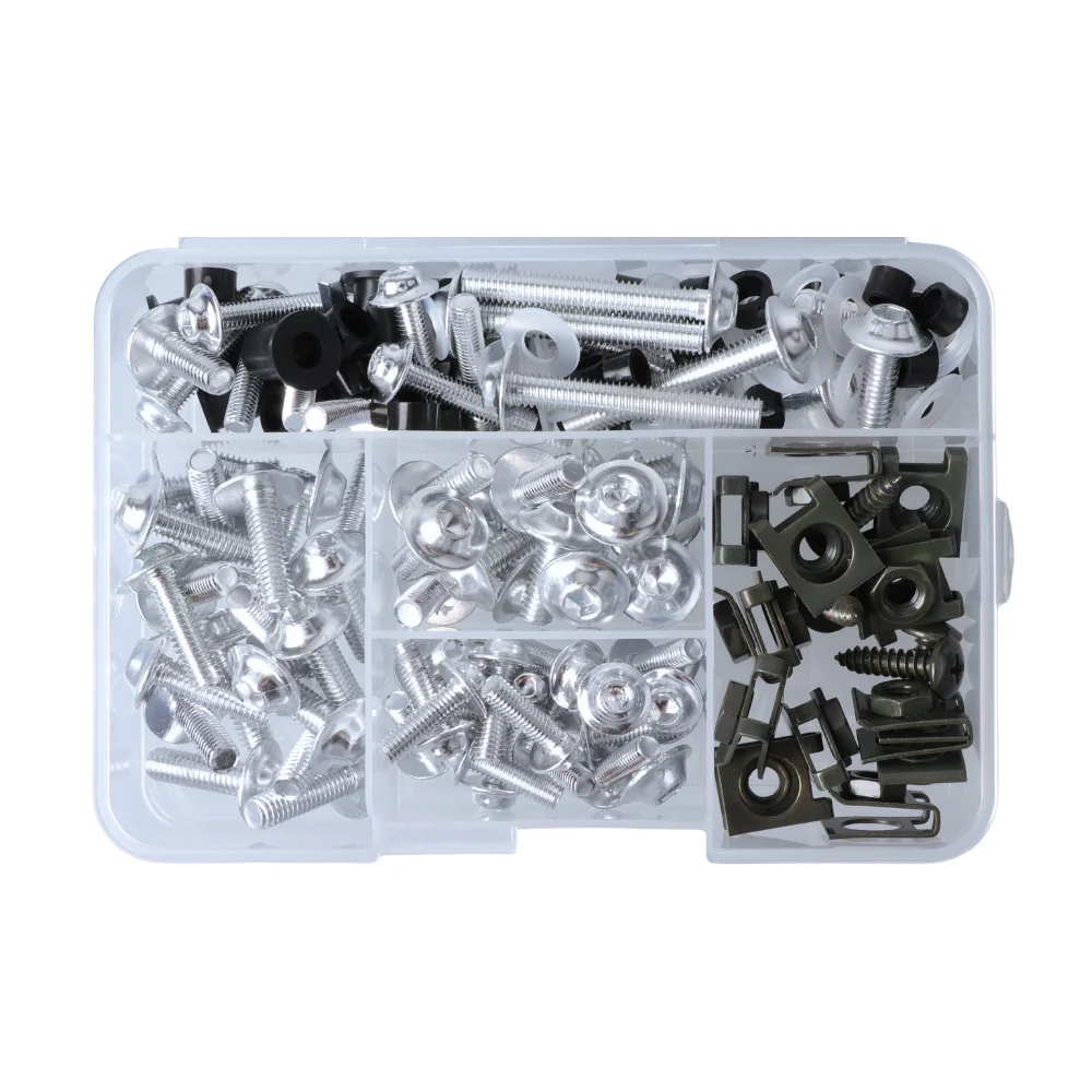 177 Stück M5/M6 Schrauben Motorrad Aluminium Verkleidungsschrauben Windschutzscheibenschrauben für Honda Kawasaki YAMAHA BMW SUZUKI CBR600RR 900RR – Detail 6