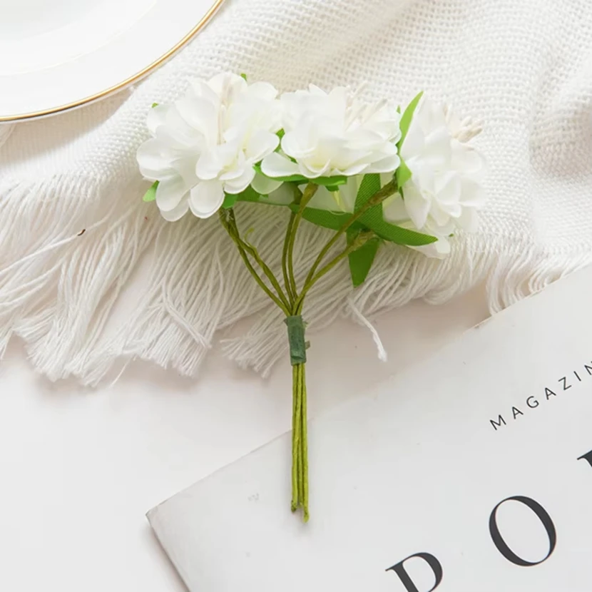 

Artificial Flowers Small Bouquet Wedding Bridal Cheap Festival Decoration Garland Diy Boxes Home Handmade Scrapbook Fake Plants