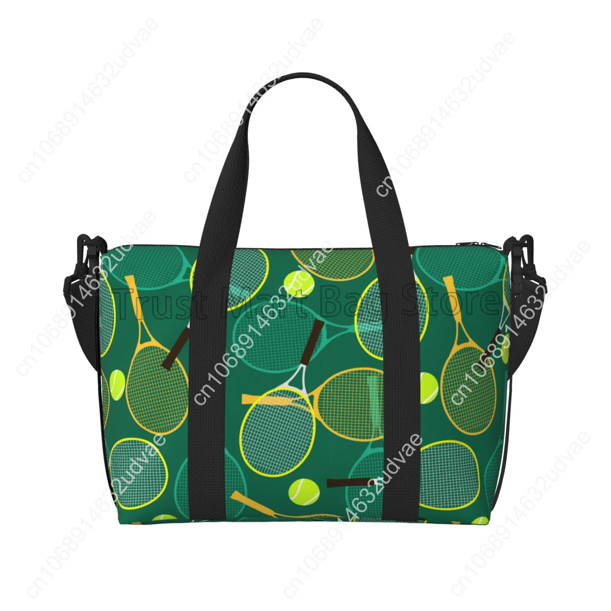 

Tennis Rackets and Balls Print Travel Duffle Bags Multipurpose Weekender Overnight Bags Unisex Casual Waterproof Luggage Bag