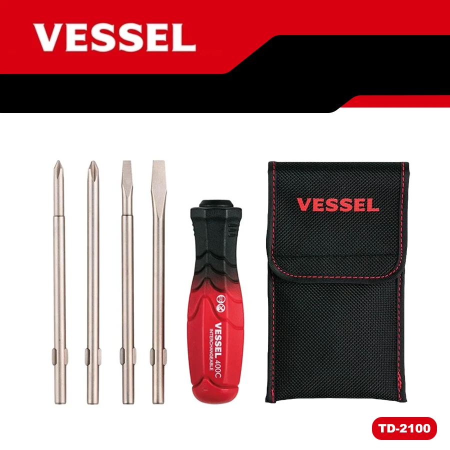 

VESSEL TOOL 4 in1 Screwdrivers With 4 Replacement Bit Set Precision Screwdriver Sets Portable TD-2100 precision screwdriver set