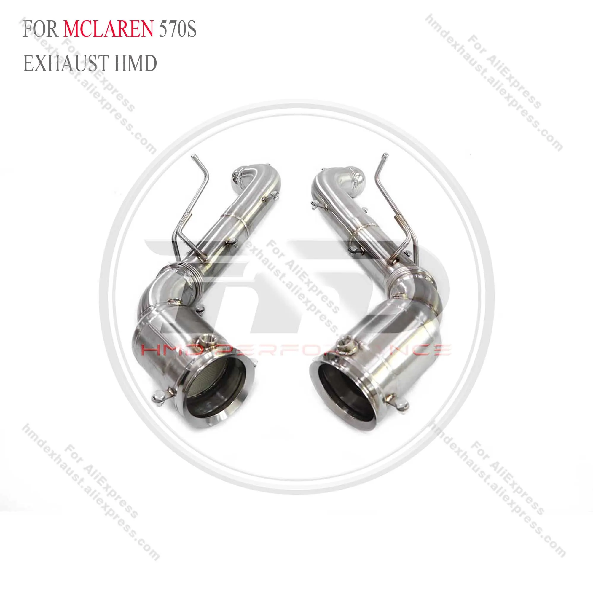 HMD Downpipe for Mclaren 570S 76MM pipe diameter High Exhaust Flow Performance Stainless steel Without Heat shield