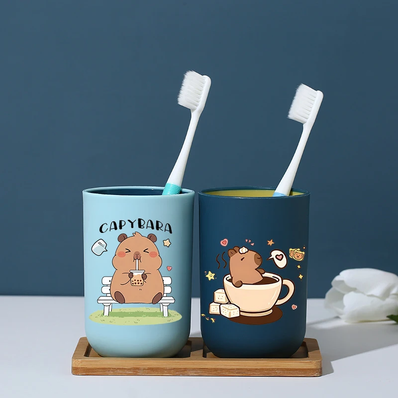 Kawaii كابيبارا كأس فرشاة الأسنان الإبداعية الكرتون لطيف الأطفال غسول الفم الكؤوس المفروشات المنزلية أنيمي كوب ماء هدايا عيد الميلاد #3