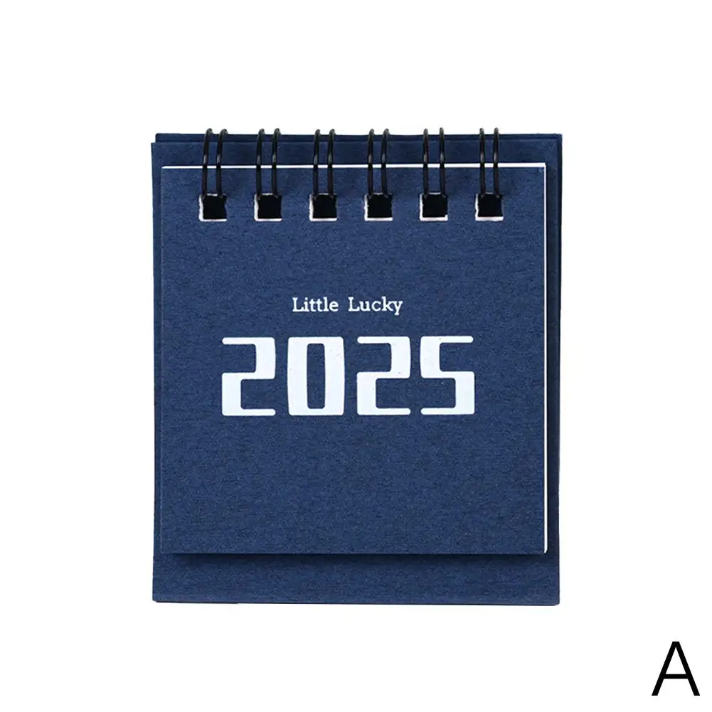 2025 English Solid Color Mini Desk Calendar Creative Calendar Office Desktop Daily Decoration Study Calendar Plan Memo S2E3