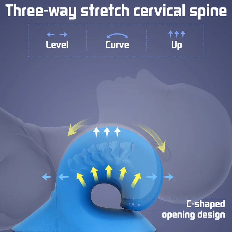 Relajante para cuello y hombros Estirador de cuello para aliviar el dolor de cuello, relajante de cuello y hombro, dispositivo de tracción cervical