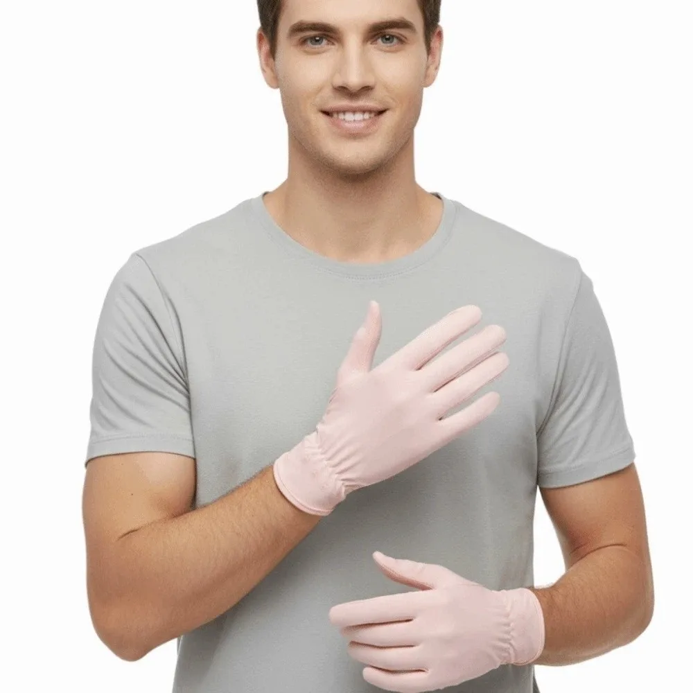 

Breathable Sunscreen Gloves Quick Dry Silicone Anti Slip Ice Silk Riding Gloves Thin Solid Color Summer Driving Mittens Outdoor