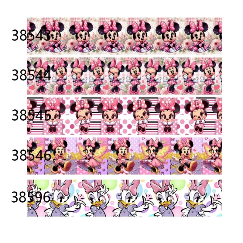 

5Yards Baby Minnie and Daisy Duck Grosgrain Ribbon Printed for Hairbows DIY Craft Supplies