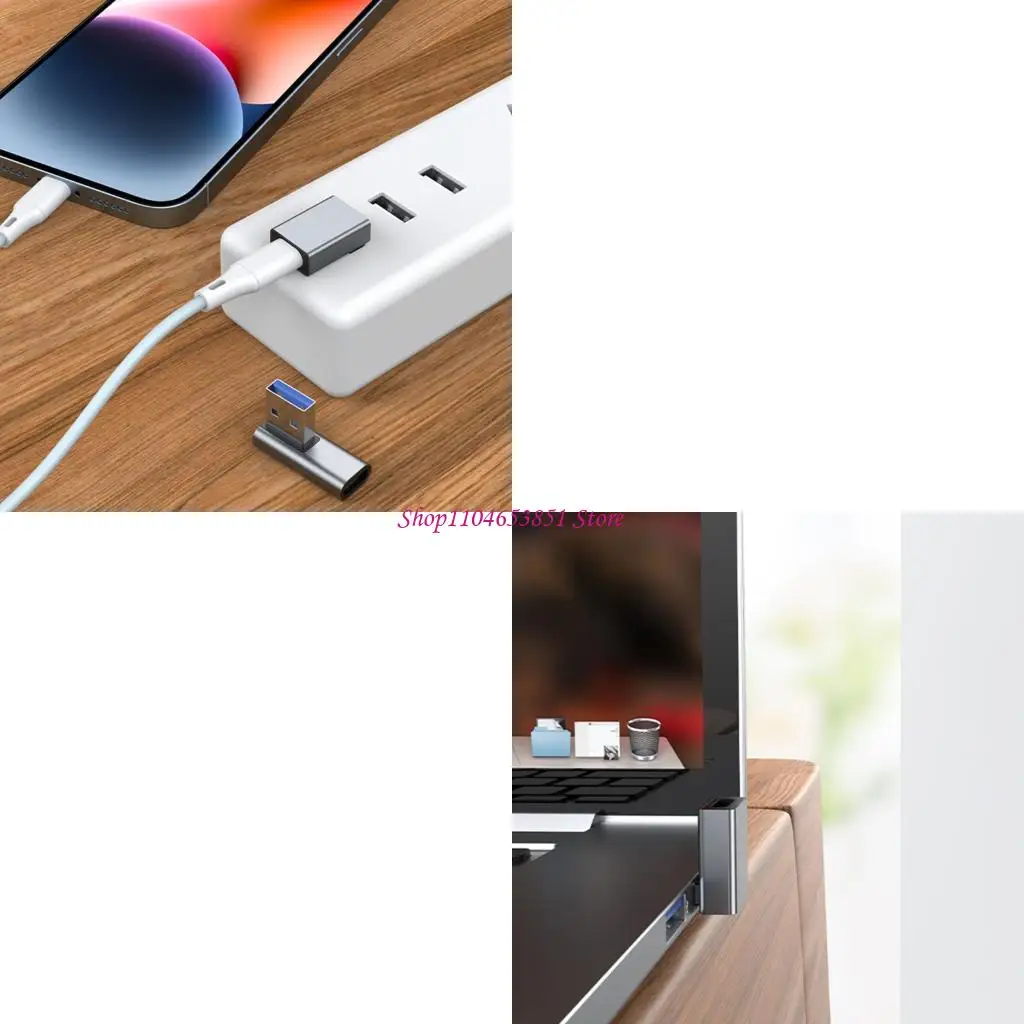 Set of 2pcs Male to Female Charging Adapter Aluminum USB3.0 to Type C Connectors 
