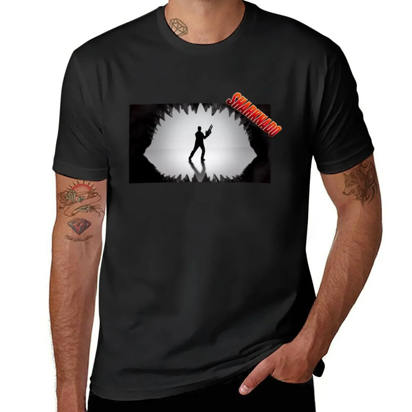 

New Sharknado 007 tribute T-Shirt Blouse sports fan t-shirts tops black t-shirts for men