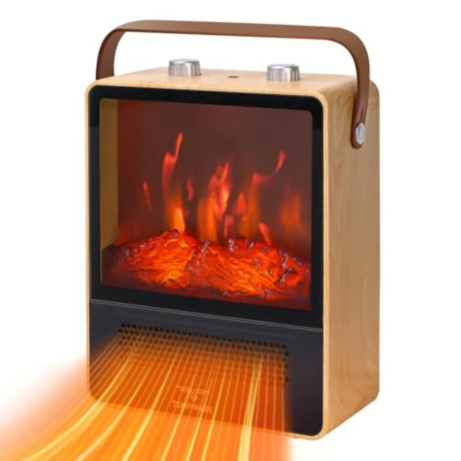 

Electric Fireplace Heater 1500W Portable Space Heater with Realistic 3D Flame Effect and Overheating Safety Protection Quiet an