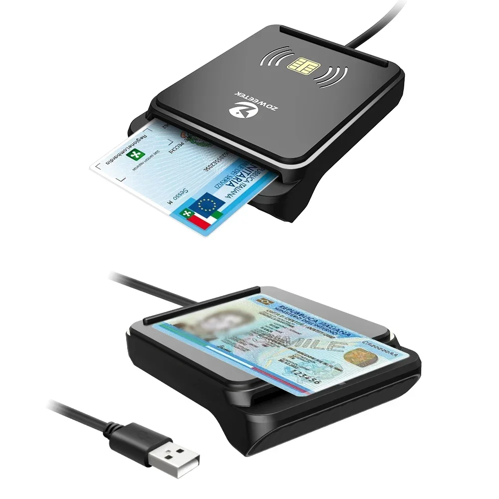 Zoweetek CIE Identity Smart Card Reader for DNI CRS CNS Compatible with Windows