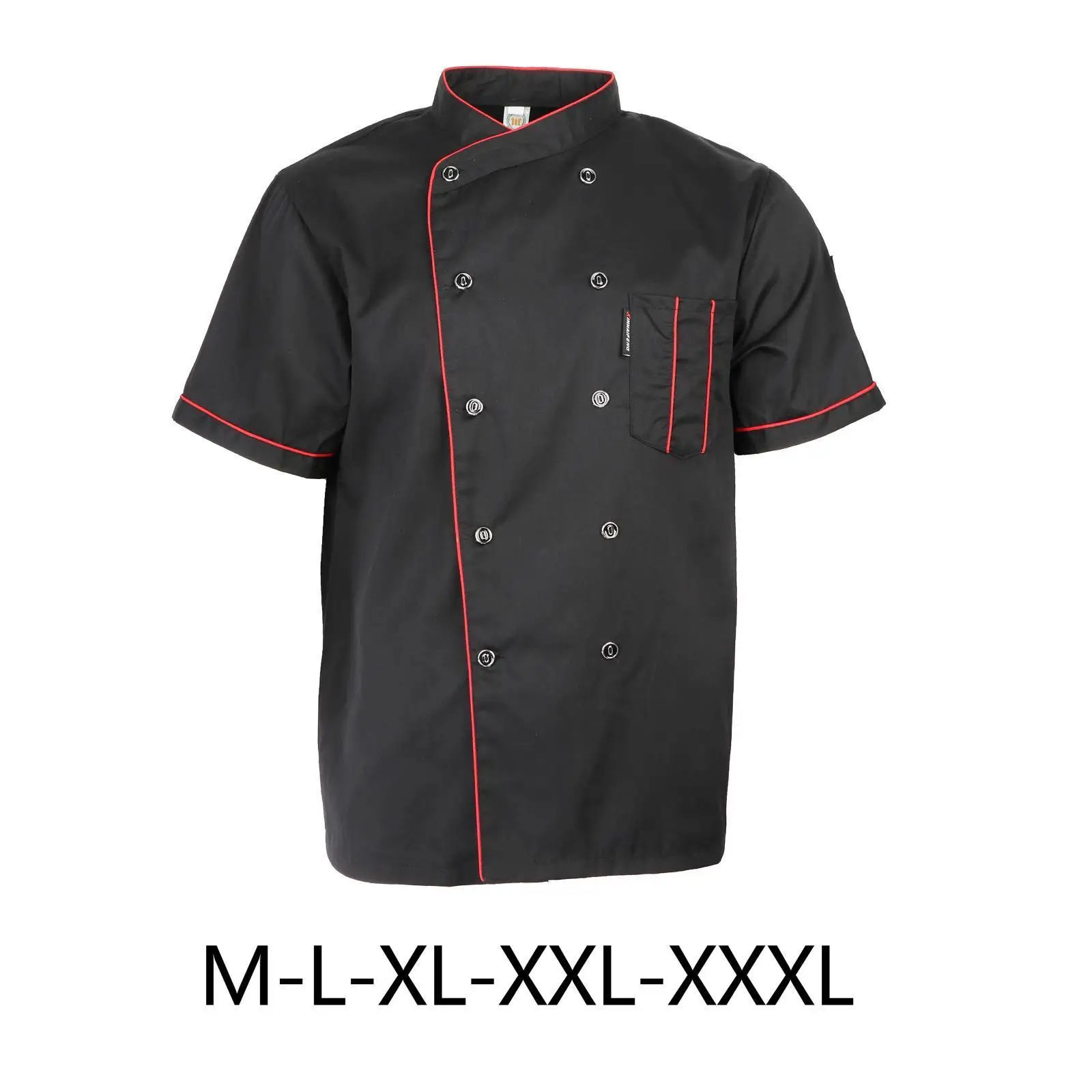 Chef Jacket Short Sleeve, Lightweight Breathable Uniform for Cooking Kitchen Hotel Men