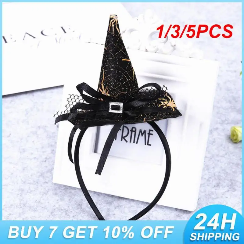 

1/3/5PCS Comfortable Hat Hairpin Mini Witch Hat Cosplay Accessories Durable Devil Headband Perfect For Halloween