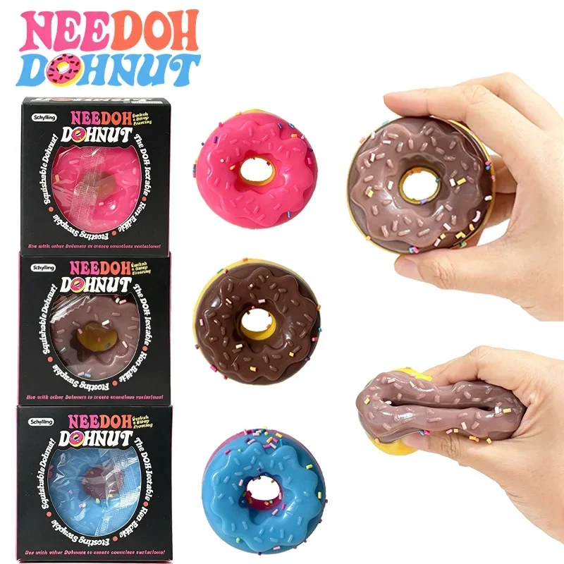 

Needoh Dohnut Fidget Sensory Toy Colorful Swapple Donut Filled TPR Relief Squish Stress Squeeze Anti Anxiety Calming Pocket Toy