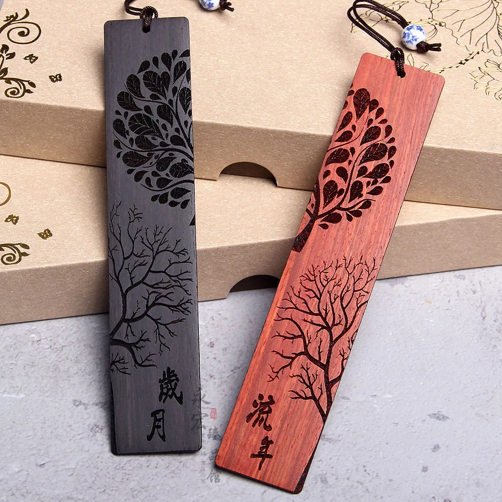 Chinese Style Wooden Dandelion Shape Bookmark Creative Carving Mahogany Bookmark School Office Read Stationery Student Supplies