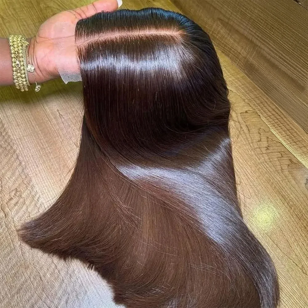 100% Echthaar-Perücke, Malaysisches Rohhaar, Kurze Gerade Braune Bob-Perücke, 13x4 HD Lace Frontal, Weiche Glatte Lace Front Bob-Perücken für Schwarze Frauen, Vorgezupft, Ohne Kleber, 250% Dichte,