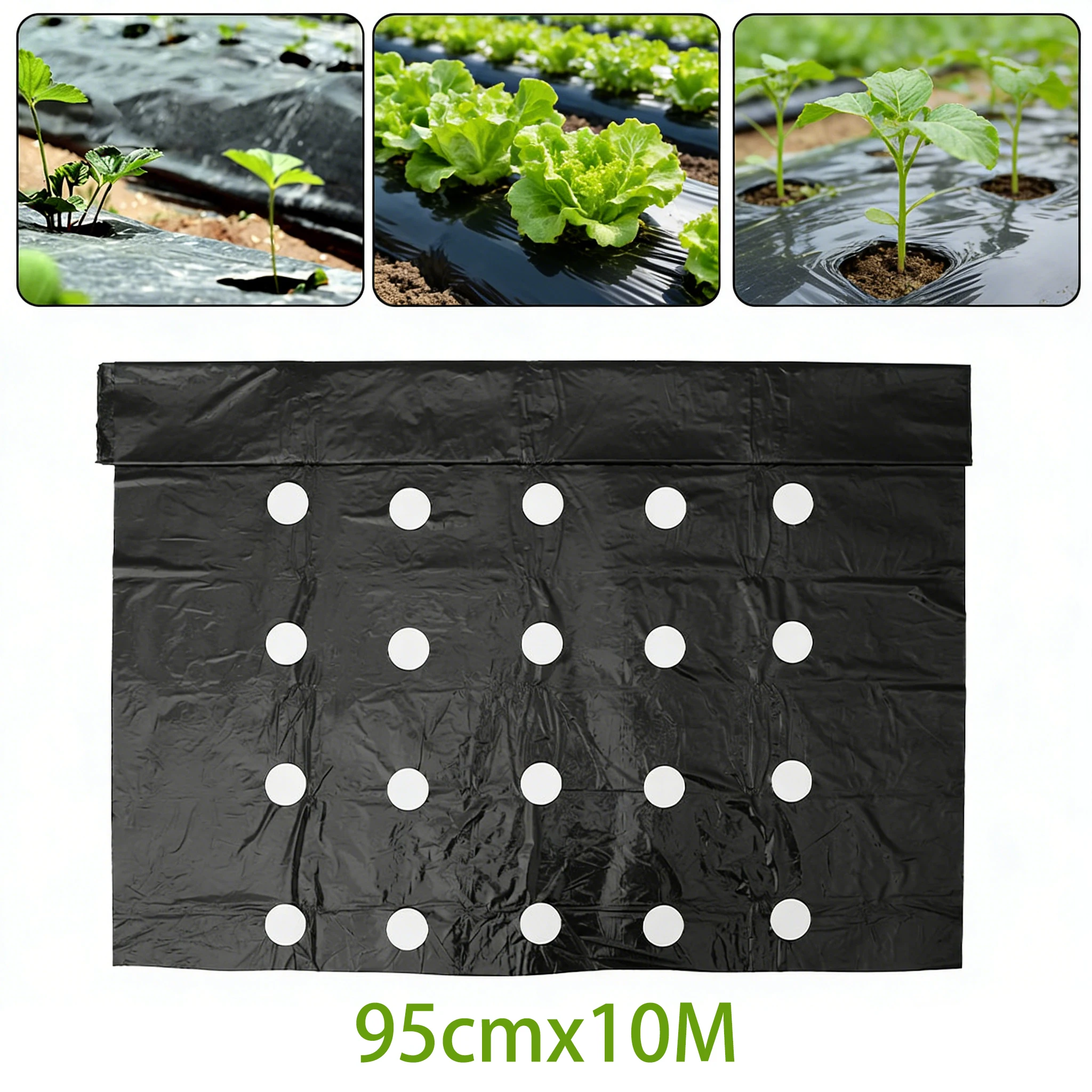 

Пленка перфорированная черная для укрытия сельскохозяйственных овощных культур, 5 отверстий, для теплиц, сохраняющая тепло для растений