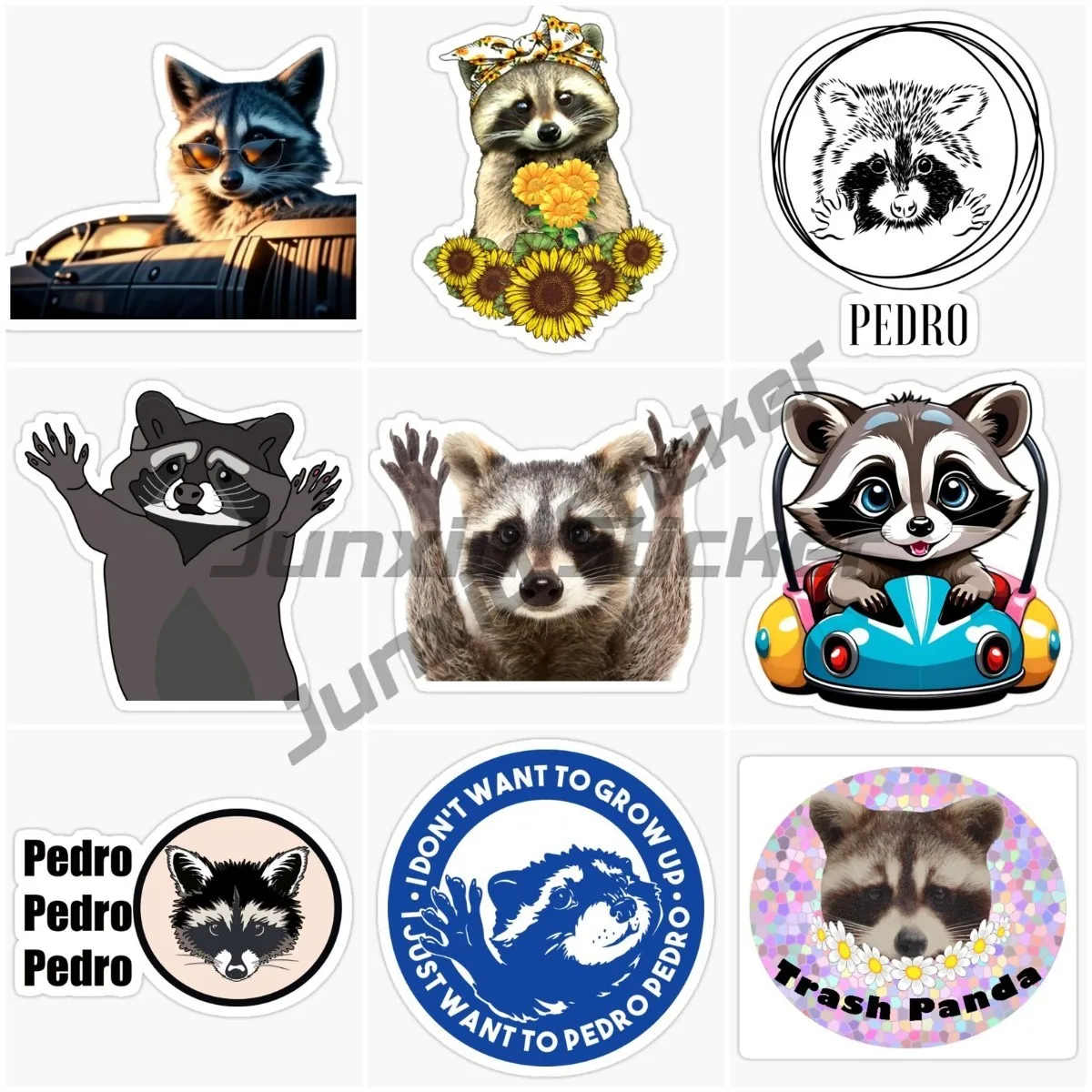 

PEDRO RACCOON Motocross Vinyl self-adhesive Decal Car Sticker Car Window Bumper Decor Premium Quality UV Resistant Die Cut Sport