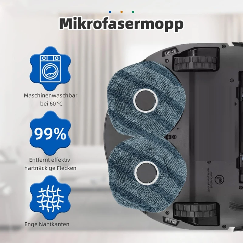 掃除機ロボット用の洗える再利用可能なモップ,メインブラシ,HEPAフィルター,Eufy x10 pro用の布製ダストバッグ,オムニ