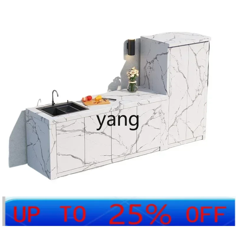 LTT cream wind rock slab island sink integrated locker outdoor multi-functional tool storage cabinet
