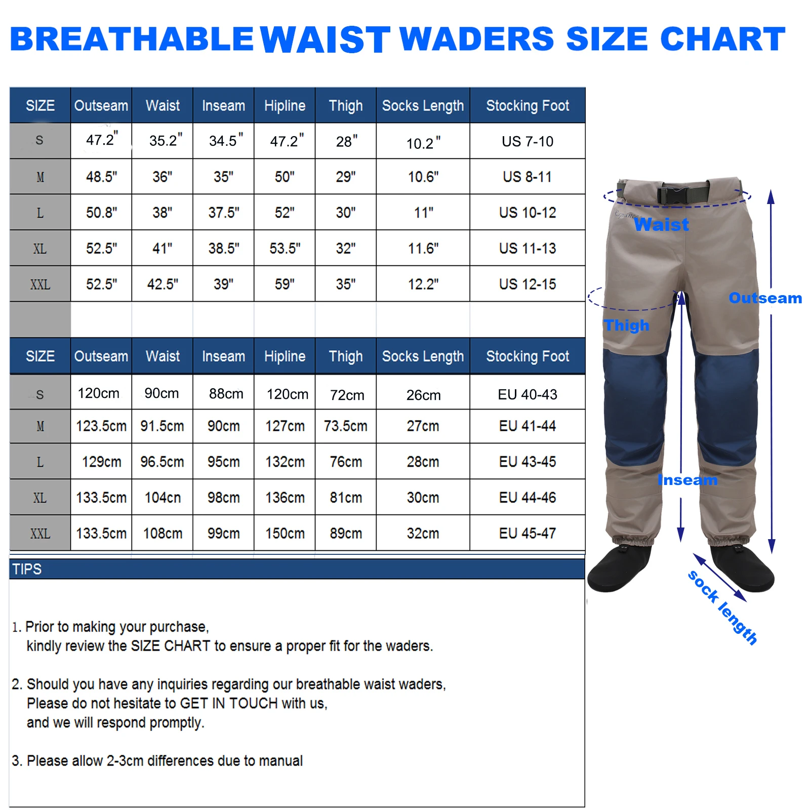 Image 7: Wader de taille de pêche de pied de bas imperméable respirant pour la pêche