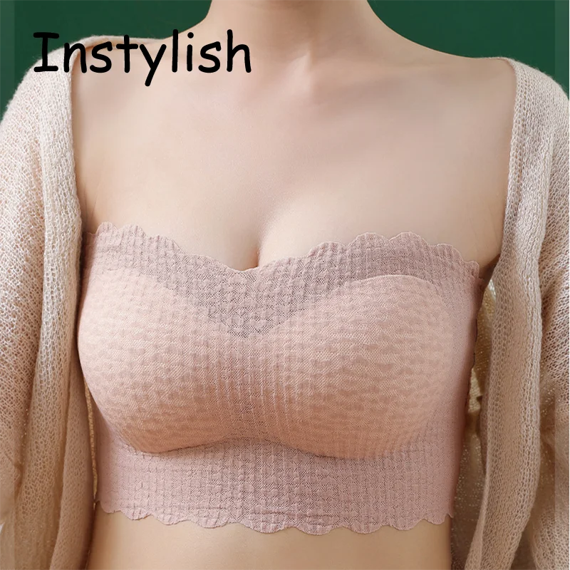 Sexy Invisible Bra Tube Tops Strapless Bras Seamless Bralette Wireless Wedding Brassiere Push Up Underwear Women Lingerie