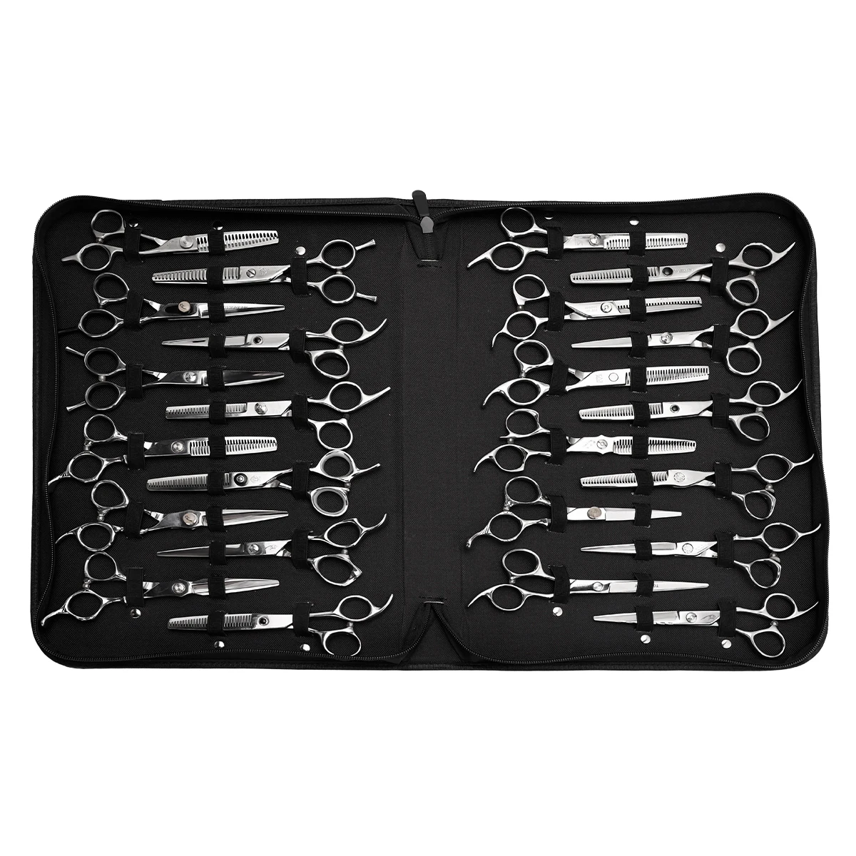 24PCS Scissors Storage Case Durable PU Leather Large Capacity Shears Tools Case Salon Beauty Hair Stylist Scissors Display Box