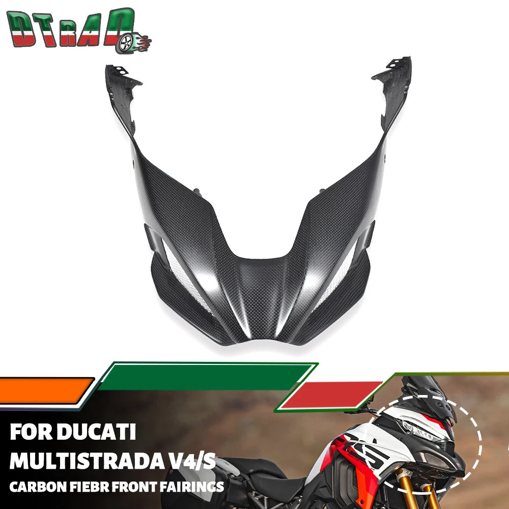 

Для DUCATI Multistrada V4 V4S Pikes Peak/Rally/RS 2021-2025 мотоциклетные передние обтекатели из углеродного волокна, кронштейн для фар, капот