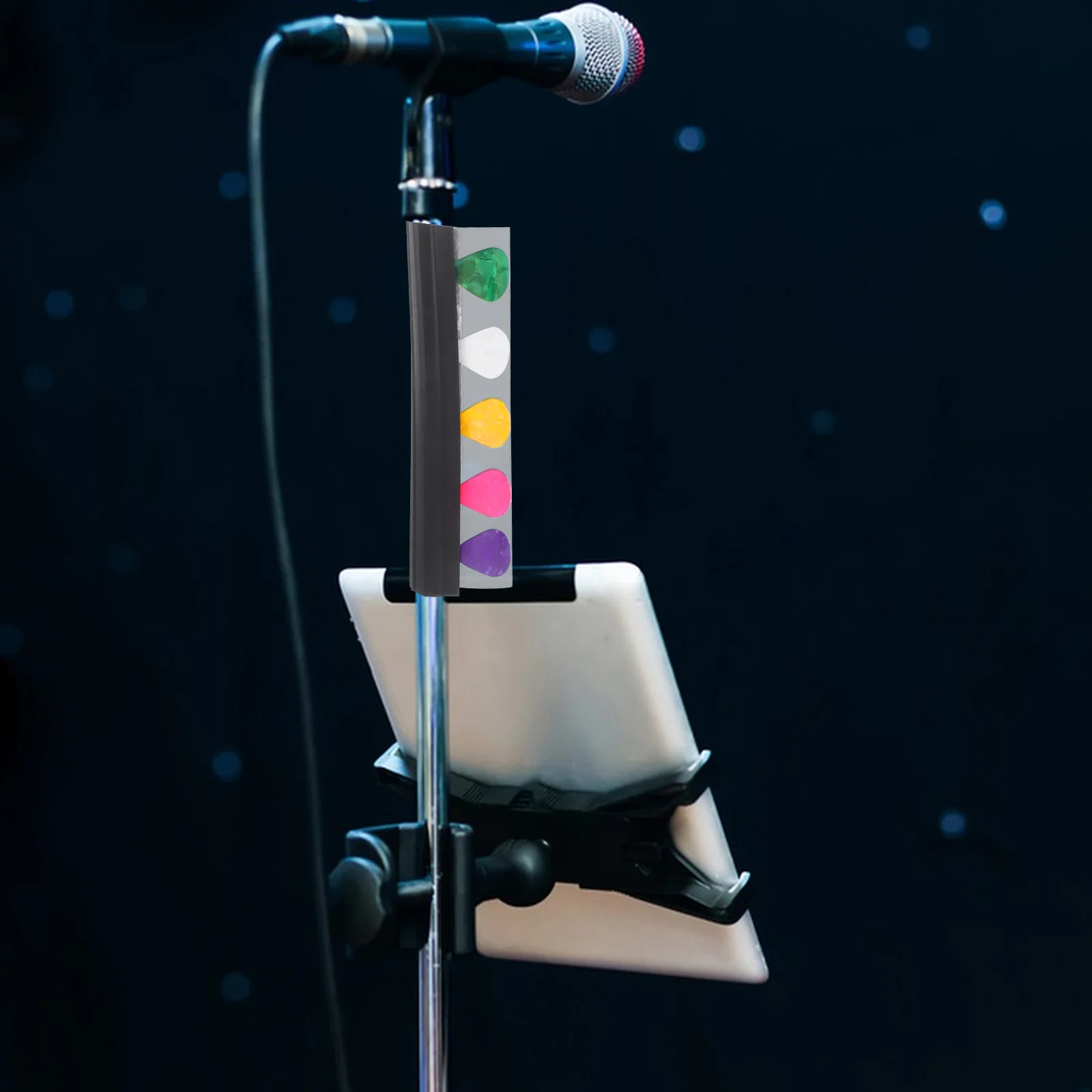

Microphone Stand Guitar Pick Holder Plastic Clip Multi-Functional Pick Clamp for Stage Live Performance Rehearsals Gigging