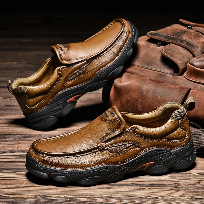 

Мужская повседневная обувь в британском стиле в стиле ретро, уличная модная рабочая одежда с низким вырезом, весенне-осенняя корейская версия, кожаные туфли с круглым носком