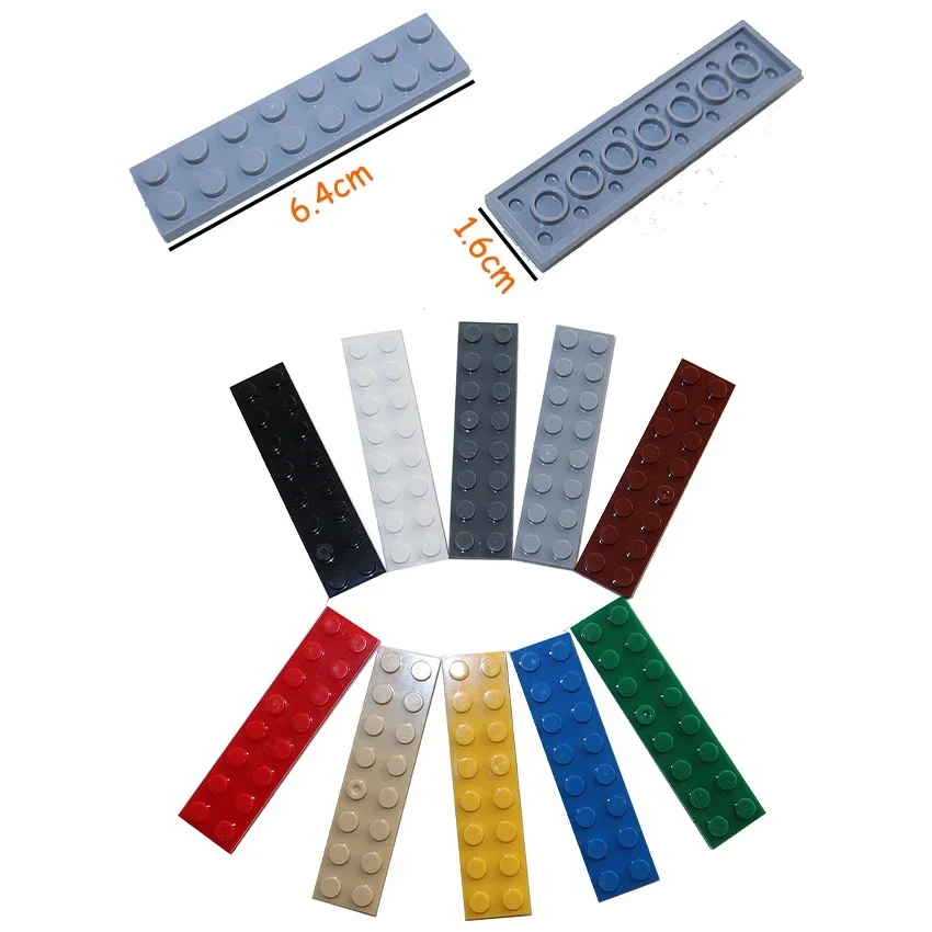 

MOC Assemble Particles 20PCS Size 2x8 Dot Plate DIY Building Blocks 2*8 Figures Bricks Educational Creative Toy for Kid 3034
