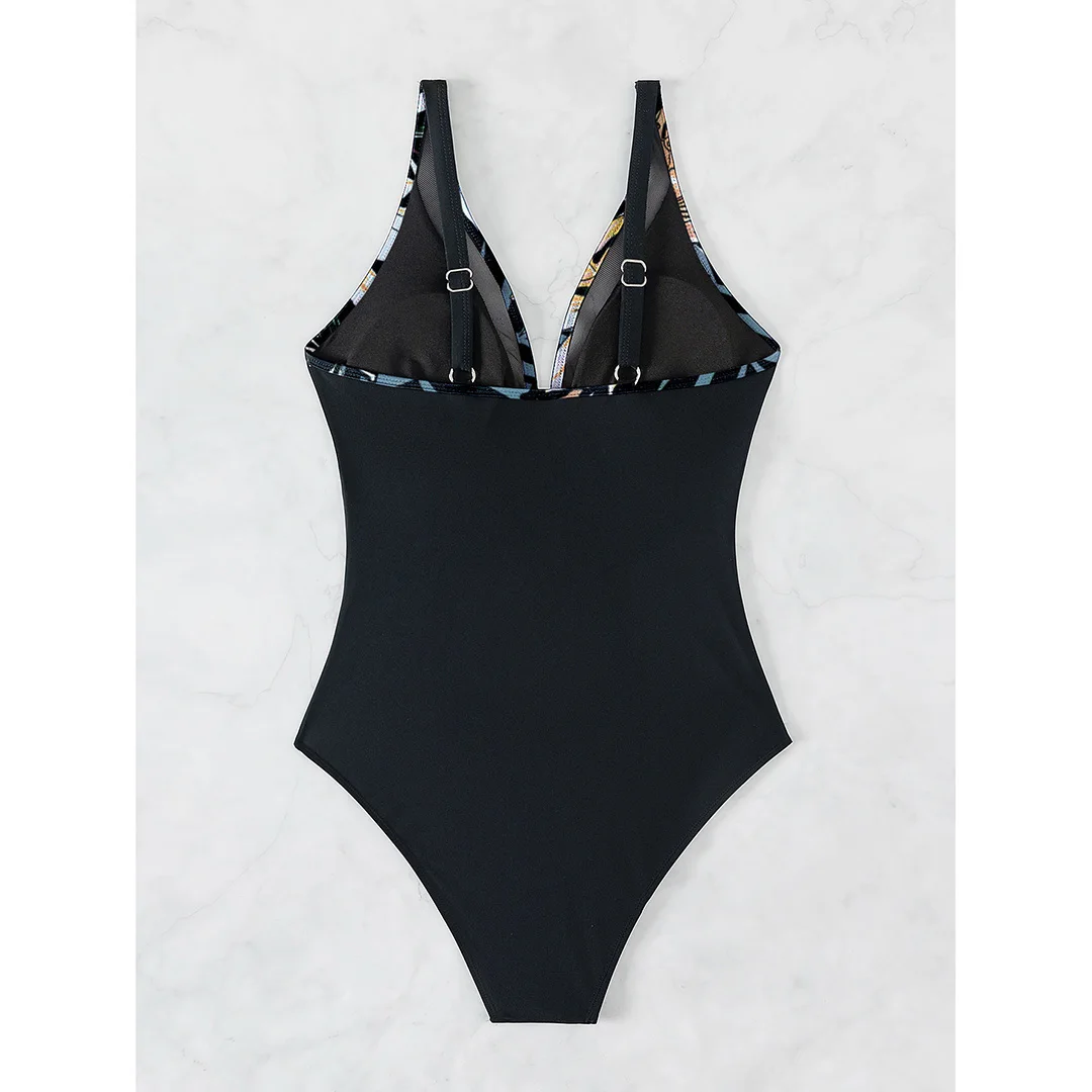 S - XL Neuer sexy, durchsichtiger Badeanzug mit V-Ausschnitt für Damen, einteiliger Badeanzug, Monokini mit hohem Beinausschnitt, Badebekleidung, Badeanzug, Modell V5136 – Detail 39
