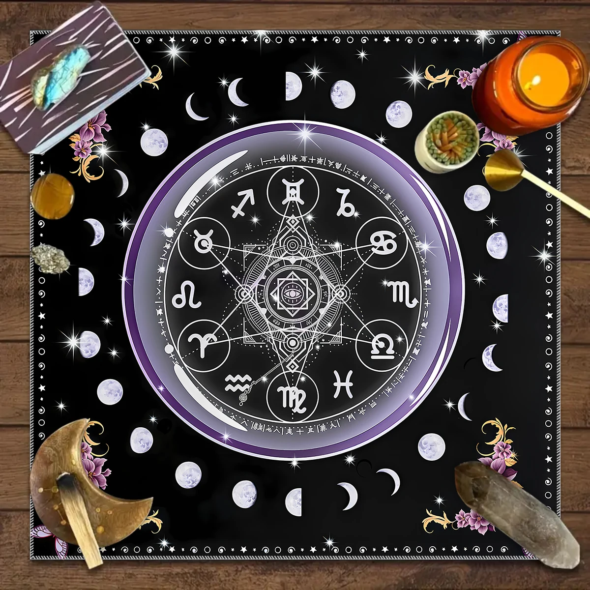 50 75Cm 1Pc Tarot Tablecloth Celtic Cross Tarot Divination Tablecloth Mysterious Altar Decoration Tablecloth Polyester Mat