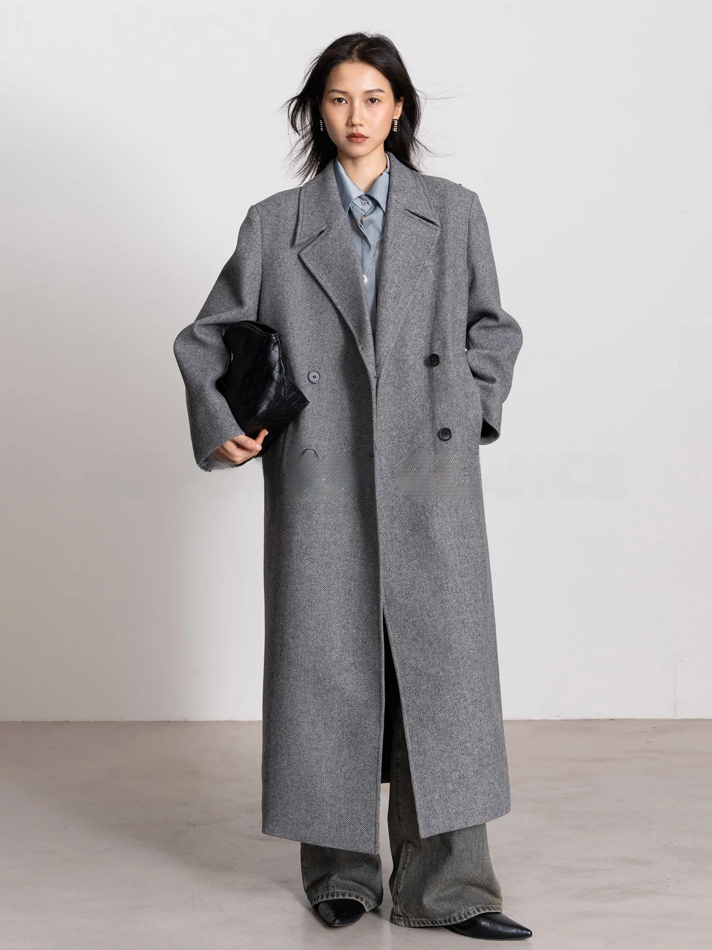 

Элитное корейское шерстяное пальто ручной работы Hanrt 00, длинное, в стиле Честерфилд, ретро, двубортное, на пуговицах