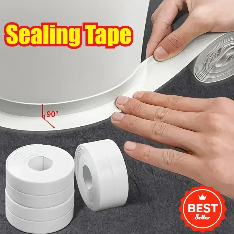 Cinta de sellado para baño de agua, tira meteorológica, borde de sellado adhesivo en el baño, calafateo antimoho, sellado, impermeable, aislante