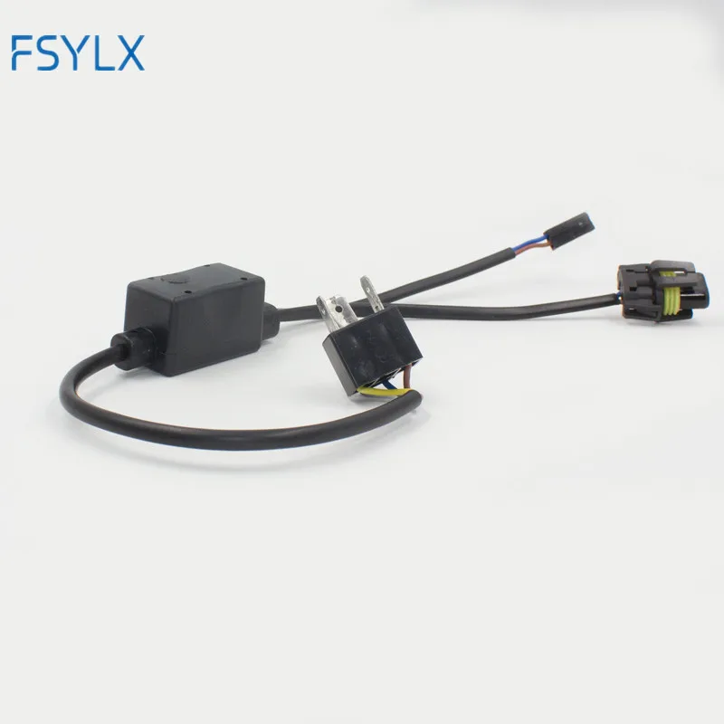 FSYLX 2pc H4 bixenon adapter Hi-Lo Relay Wiring Harness HID Xenon Ballast Cable Wire Connector for One Auto Motor Headlamp Light