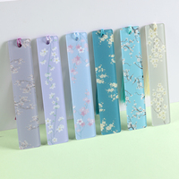 6pcs Colourful Flower Print Bookmark, Creative Cute Student Learning Stationery Supplies Reading Aid Bookmark, School Supplies,