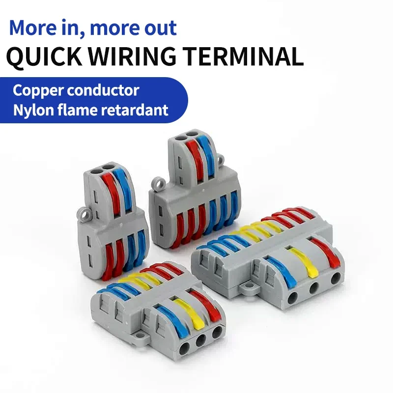 

SPL-2 Fast 2-In 2-Out, 3-In 6-Out Wiring Terminals 2-Position 2/3/4/5pin Connectors Wire Connectors electrical Connector Kit