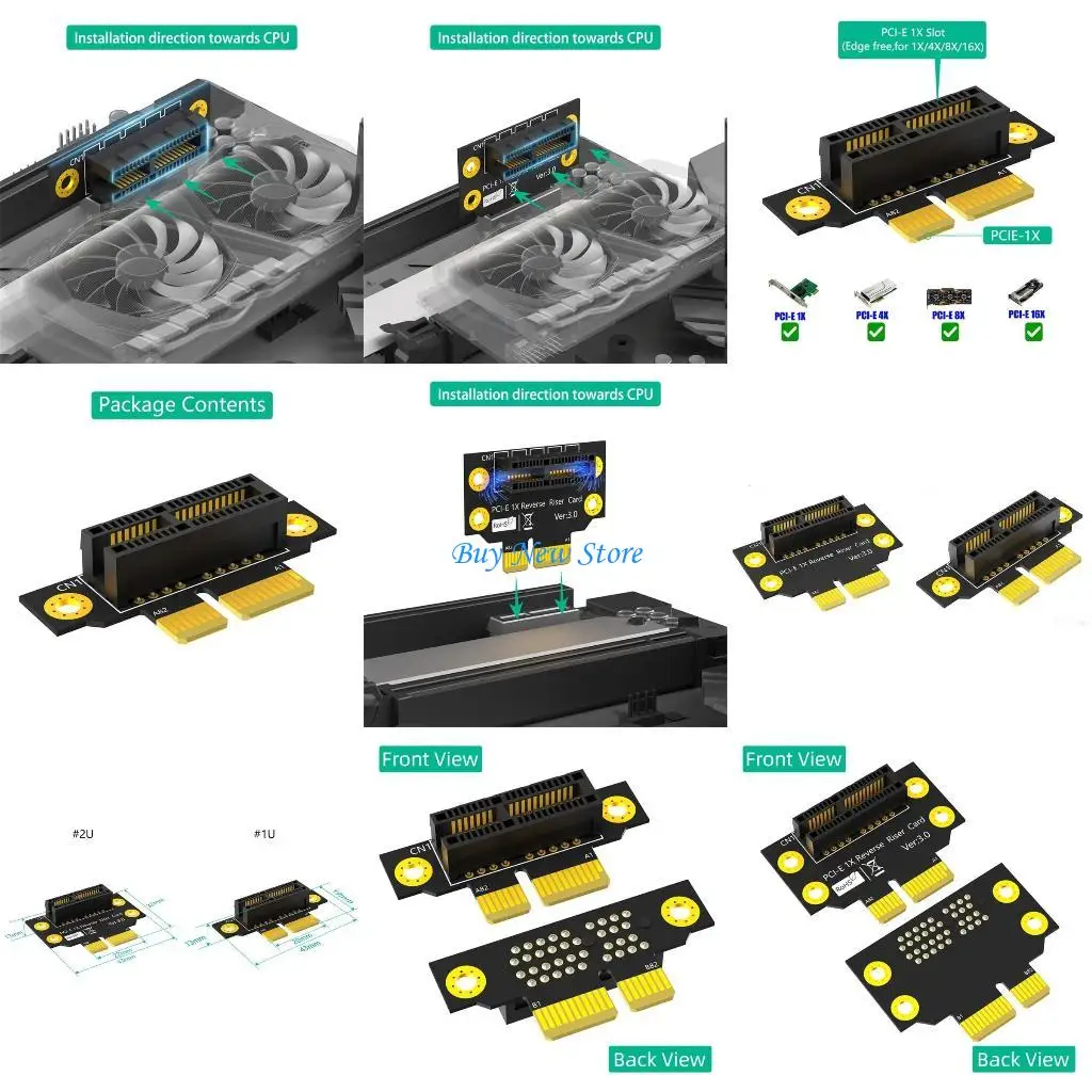20CE PCIE 90 Derajat Kartu Terbalik PCIE 1X Ke 1X Adaptor Konverter Papan Riser